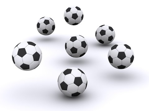 many soccer balls
