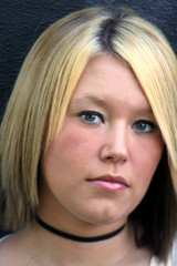 Naklejka premium serious blond closeup