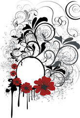 grunge floral background - 3457376