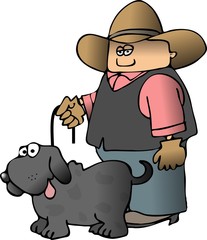 cowboy and his dog