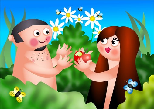 Adam And Eve Cartoon Images – Browse 297 Stock Photos, Vectors, and Video |  Adobe Stock