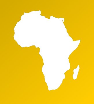 detailed africa map on orange gradient background