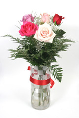 roses in vase