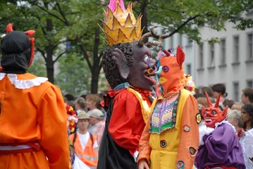 Keuken foto achterwand Carnaval maskers op de kermis