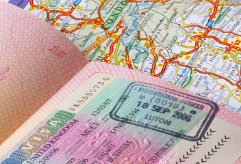 passport,visa and map