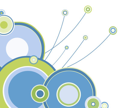 colorful corner of circles (with clipping path)