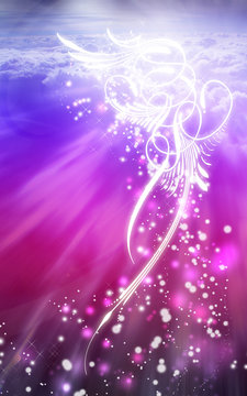 Abstrakt Engel Fl&uuml;gel Himmel Licht Illustration Pink