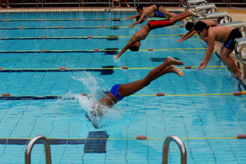 swimming competition help at the sport center