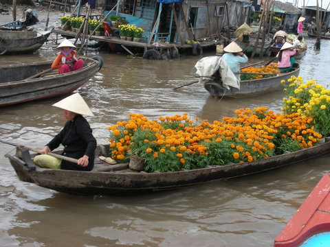 floating market - vietnam - asia