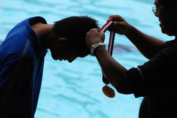 swimming competition help at the sport center