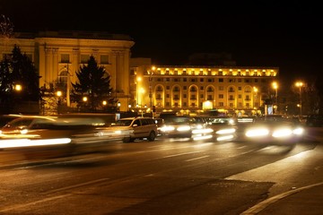 Fototapeta na wymiar ruchu nocy miasto