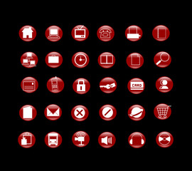 30 red icon set