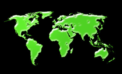 World map - black background