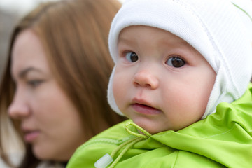 little baby with mother