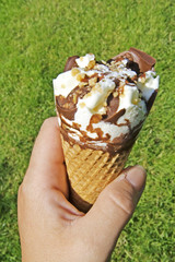 hand holding icecream cone
