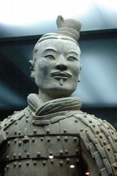 Fototapeta the face of a terracotta solider in xian china