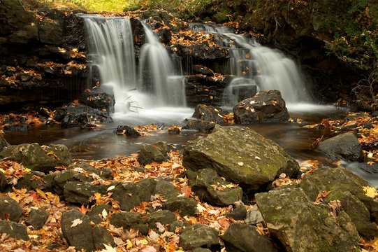 michigan waterfall in autumn