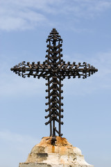 Cross on the church of Natzaret in Tarragona, Catalonia, Spain