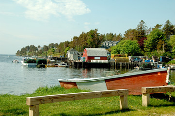 Naklejka premium fishing harbor