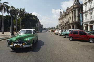 Printed roller blinds Cuban vintage cars la havana