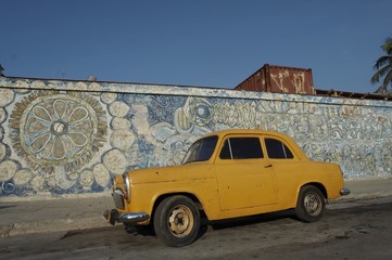 russian classic car in cuba