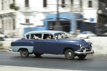 Afwasbaar Fotobehang Cubaanse oldtimers klassieke Amerikaanse auto& 39 s