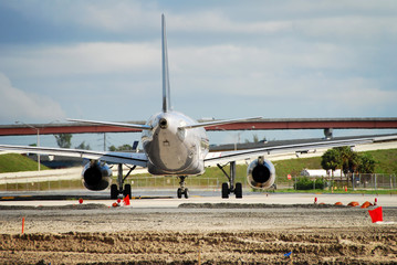 exhaust fumes from airplane