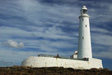 Lighthouse on St Marys Island in Northumberland