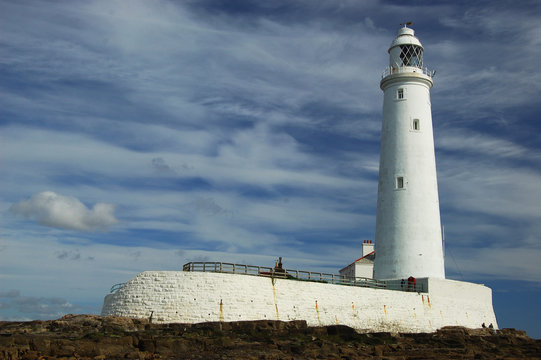 Lighthouse On St Marys Island In Northumberland