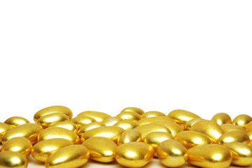 golden shapes isolated on the white  background