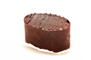 chocolate cake isolated on the white background