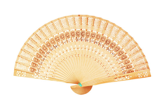 chinese fan isolated on the white background