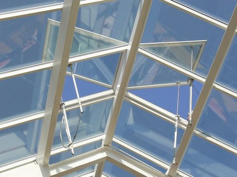 overhead glass roof