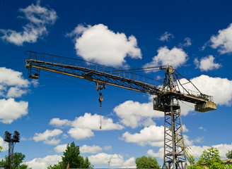 crane and clouds