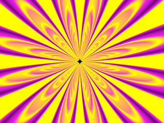 Sfondo psichedelico colorato. Motivo frattale. Fiore solare radiale