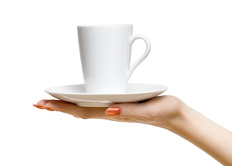 woman hand with cup