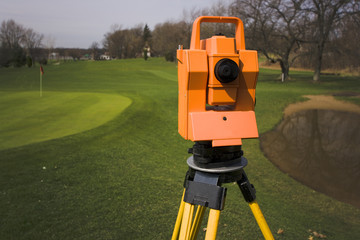 surveying the golf course
