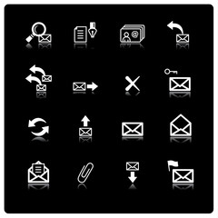 white e-mail icons