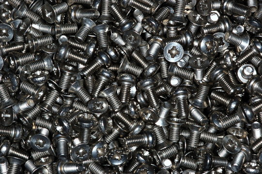 macro of metal hardware