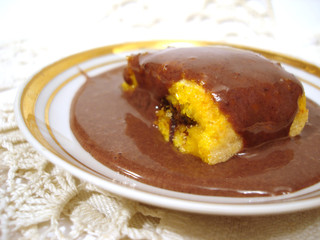 fresh-baked cookies with chocolate on a plate