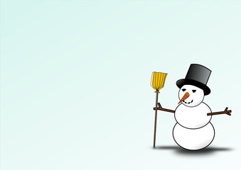 Schneemann bei der Arbeit