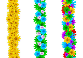 Colorful floral design elements for page borders