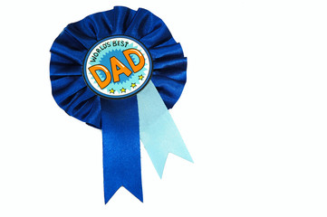 Blue best dad rosette