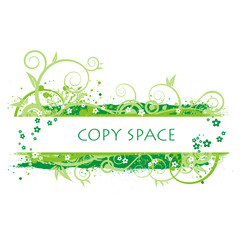 Green banner illustration with copy space