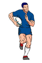 Rugby player running