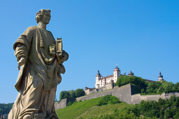 Fototapeta na wymiar Blick auf die Würzburger Festung Marienberg