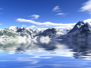 Obraz na płótnie Canvas Snow and mountains.