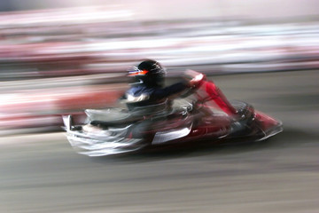 Full speed on the track by kart