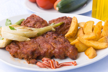 Marinierte,gebratene rippen Rib eye