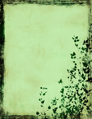 grunge foliage frame